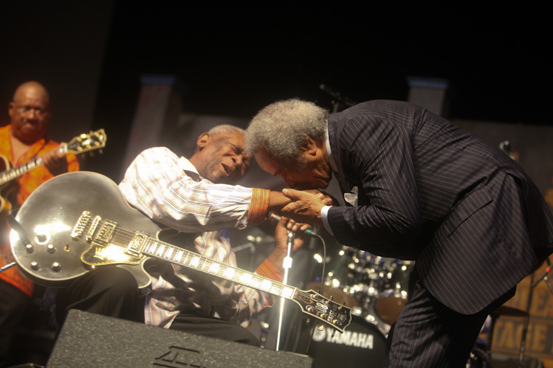 Allen Toussaint and the King of the Blues at JazzFest, New Orleans, 2013