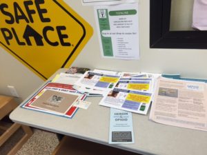 Opiate pamphlets at the Montague Police Department.