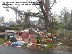 A photo taken by Linda Bartlett, during a drive around the city. She and her husband Jim sent photos and notes to the city requesting cleanup in the months after the tornado.