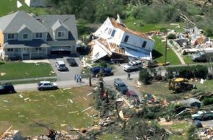 Judi Bedell's house at 11 Stewart Ave. in Monson, Mass., was flipped upside down when the June 1, 2011, tornado hit town. (John Suchocki for The Republican)