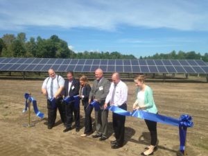 Ribbon-cutting of a new solar installation in Westfield.