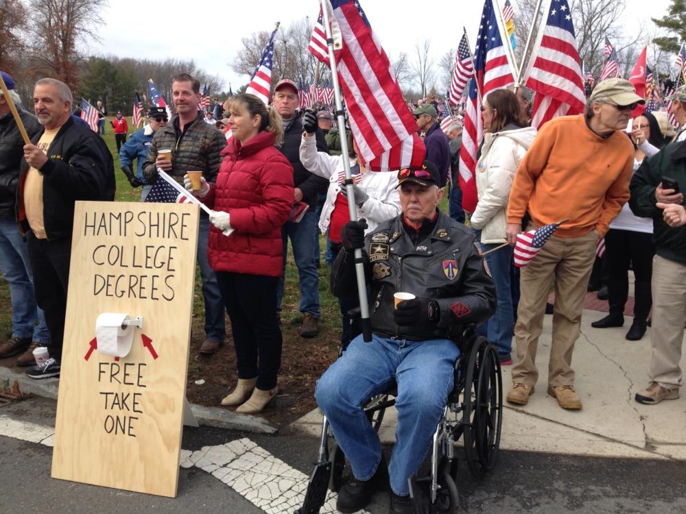 Protesters at Hampshire College on November 27, 2016. (Nancy Eve Cohen for NEPR)